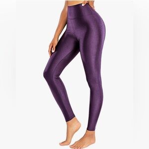 Purple metallic leggings